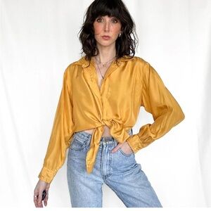 7 for all mankind Gold Silk Button Down Top